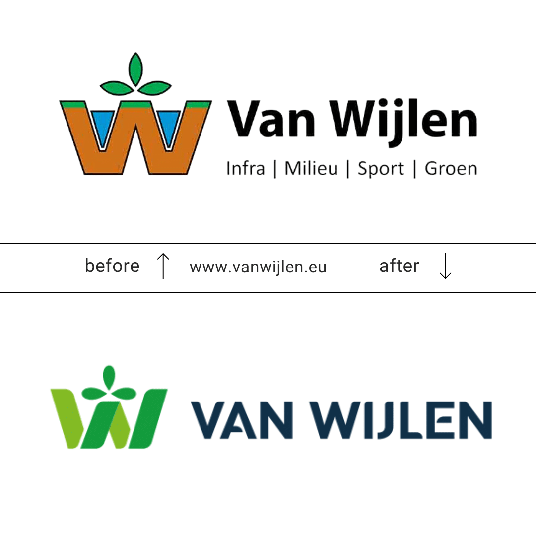 voor en na afbeelding van het logo voor van Wijlen